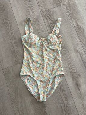 Minnow women's hawaiian floral one piece - size S